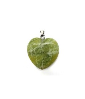 Pendentif coeur Jade verte